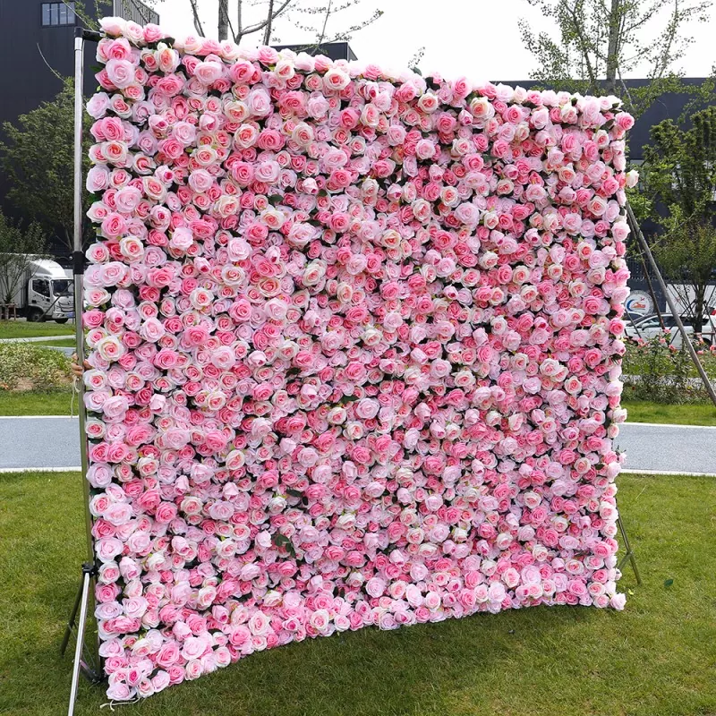 Durable fabric flower wall easy to install